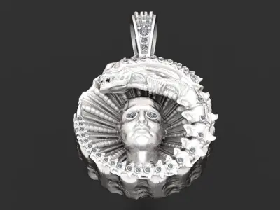  luxury face pendant 3D print model purchase