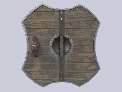 Viking shield Low-poly 3D model 7