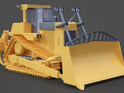 Construction Vehicle - Bulldozer 02 3D model