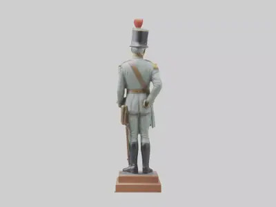 Historic Soldier Statue model Low-poly 3D model