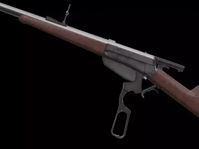 Winchester 1895 Lowpoly PBR Rifle Low-poly 3D model