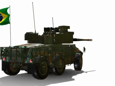 EE9 CASCAVEL NG 6X6 ENGESA Low-poly 3D model