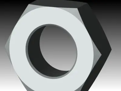 Spring with nut and bolt Free 3D model
