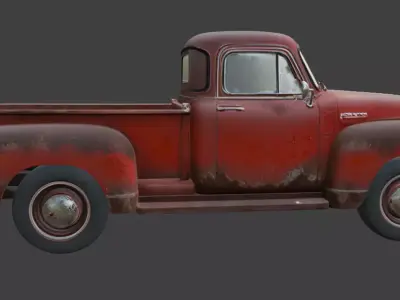 Vintage Rusty Pickup Truck 3D Model 3D model 8