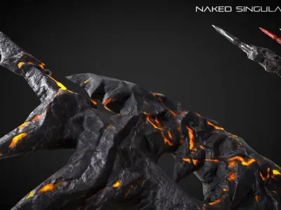 Frozen Halberd Medieval dark fantasy weapon Low-poly 3D model