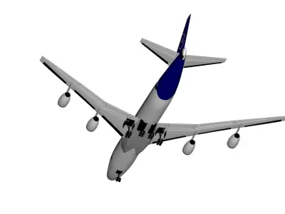 boeing-747-400 lufthansa boeing 3D model