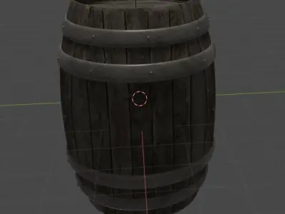 Old Wood Barrel Low-poly 3D model