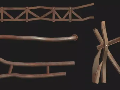 Stylized Metal structures asset pack 01 Low-poly 3D model