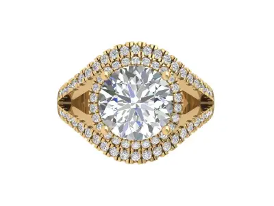 Solitaire Engagement Art Deco Ring 3D print model 89