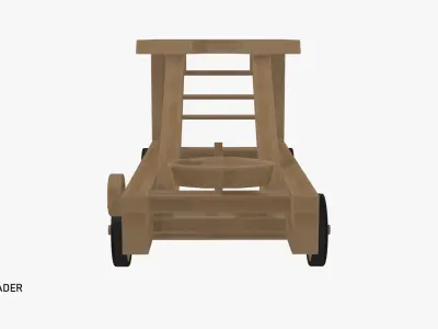 3D Catapult PBR - TOON Low-poly 3D model