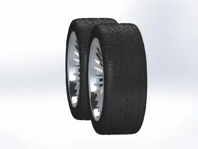 Set of wheels Schott Stingray D Concave 20inch for scale model 3D print model