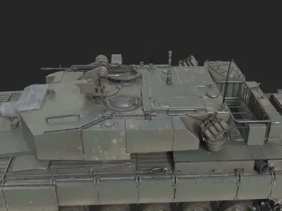 3 coatings of Indian Army KMW Arjun Main battle tank Low-poly 3D model