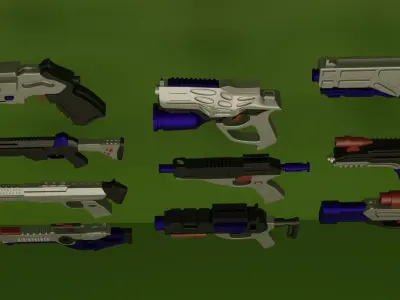 3D Pack Of Sci-fi Guns 3D model