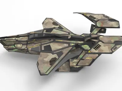 Spaceship M01-V1 Low-poly 3D model