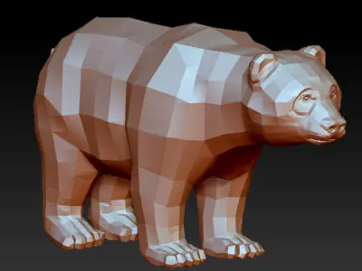 3D PANDA LOWPOLY bear Low-poly 3D model