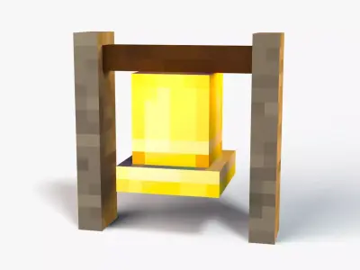 Minecraft Bell Rig Low-poly 3D model