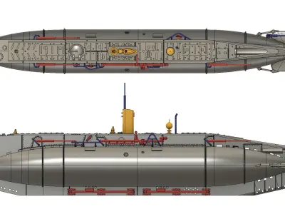 British  Stickleback class submarine scale model STL 3D print model