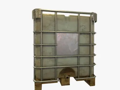 water container 1000L Low-poly 3D model