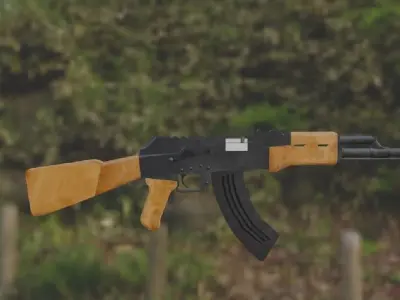 Low-Poly PBR AK47 rifle Low-poly 3D model
