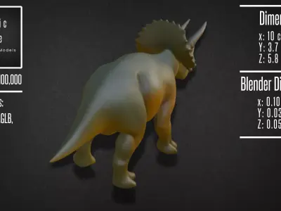 Realistic Triceratops Model 3D model