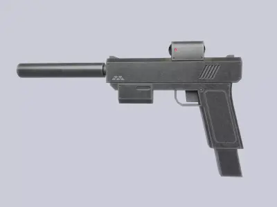 Minimal gun Low-poly 3D model purchase