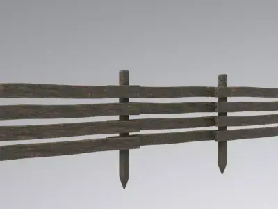 Wooden Fence Low-poly 3D model buy