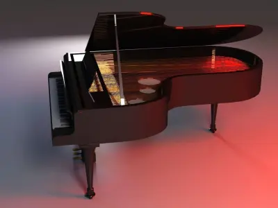 3D Grand Piano 3D model