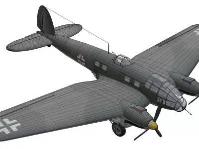 Heinkel He 111 Low-poly 3D model