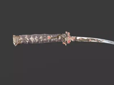 Samurai Sword 01 Low-poly 3D model