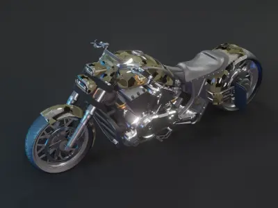 super bike road king Low-poly 3D model