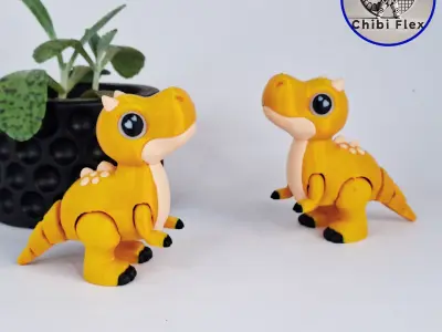 Flexi Mini T Rex Print In Place No Supports 3D print model
