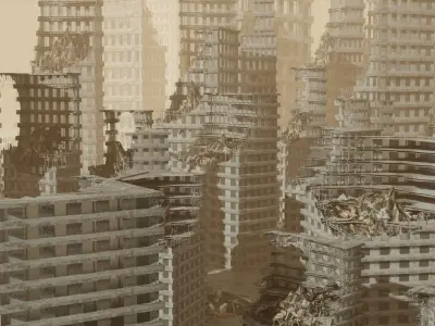 Apocalyptic City Free low-poly 3D model