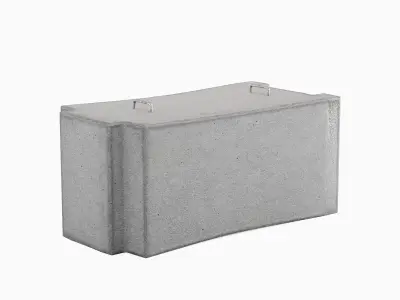 Concrete Traffic Barrier 02 Low-poly 3D model