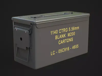  Ammo box 1A Low-poly 3D model