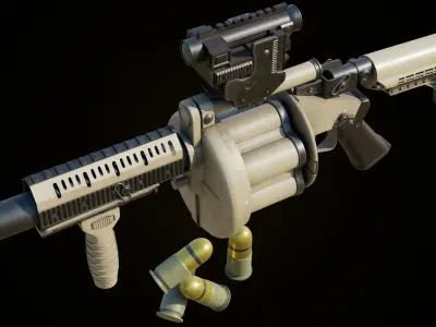 Collection of Grenade Launcher Gun All PBR Textures Included 3D Model Pack