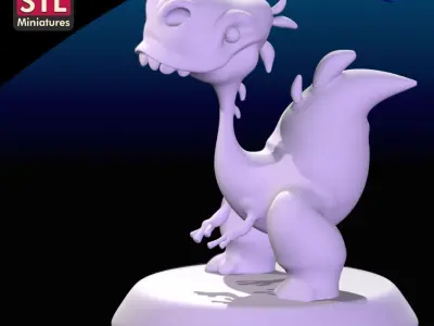 Dinosaur Cartoon 3D Printable STL File 3D print model