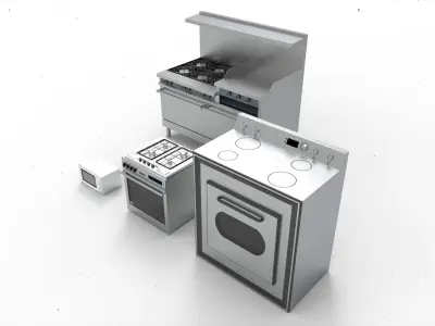 Oven kitchen industrial and home 3D model