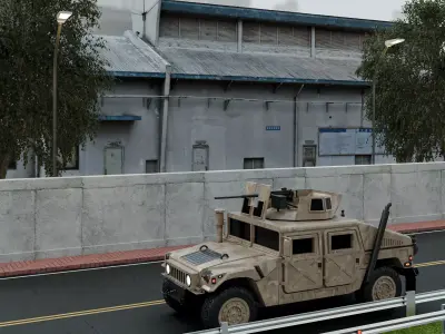 Army Hummer 3D Model Low-poly 3D model