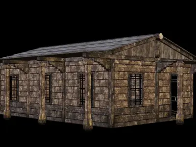 Medieval Houses 50- 4K Textures Game Ready Low-poly 3D model