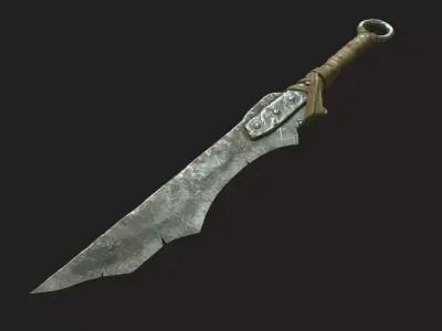 ork short sword Low-poly 3D model
