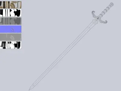 Fantasy rapier Low-poly 3D model buy