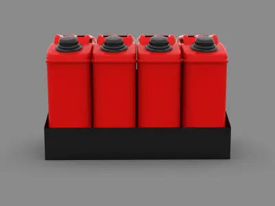 Red Plastic Gasoline Can Free 3D model
