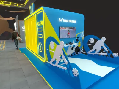 Futuristic Gaming Booth Exhibition 3D Model 3D model