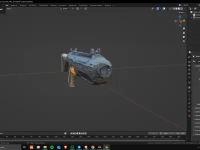 Sci-Fi Assault Rifle 03 Low Poly Game Ready Asset Low-poly 3D model