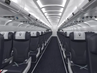 Airplane Interiror Economy 3D model