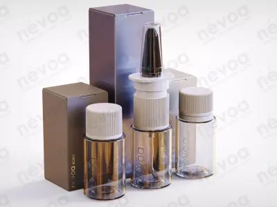 Cosmetic bottle-jar - Bodo series - Nasal spray and Screw cap 3D Model Pack