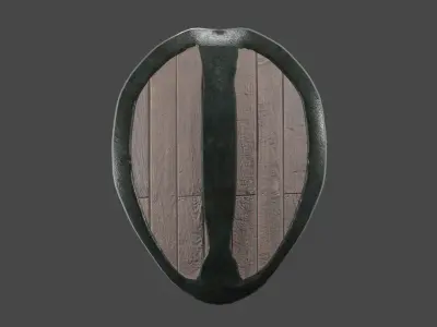 Wood Shield Free low-poly 3D model