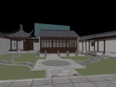 Chinese Style Architecture 3D model 54