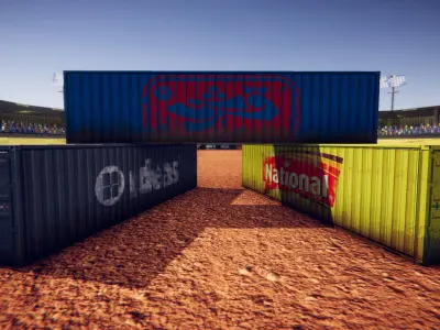 Realistic Low poly Cargo Containers Pack - Shipping Container Low-poly 3D model