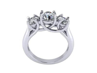 Jewelry 3 Stone Triology Ring 3D print model